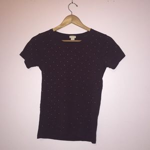 JCrew Maroon Studded T-Shirt